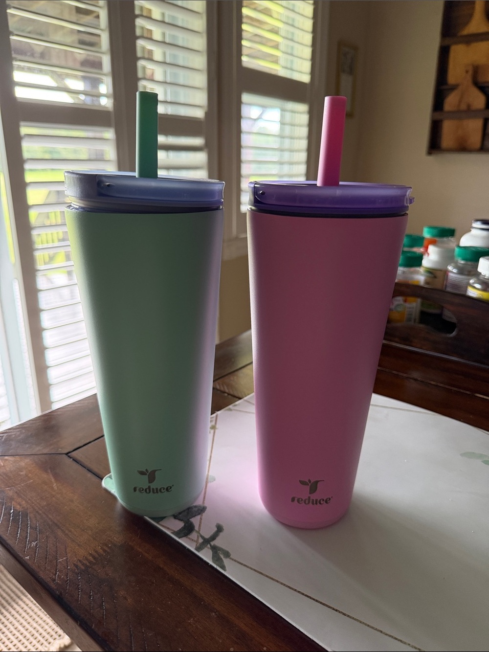 Reusable Tumbler Cup - Pink and Mint Set